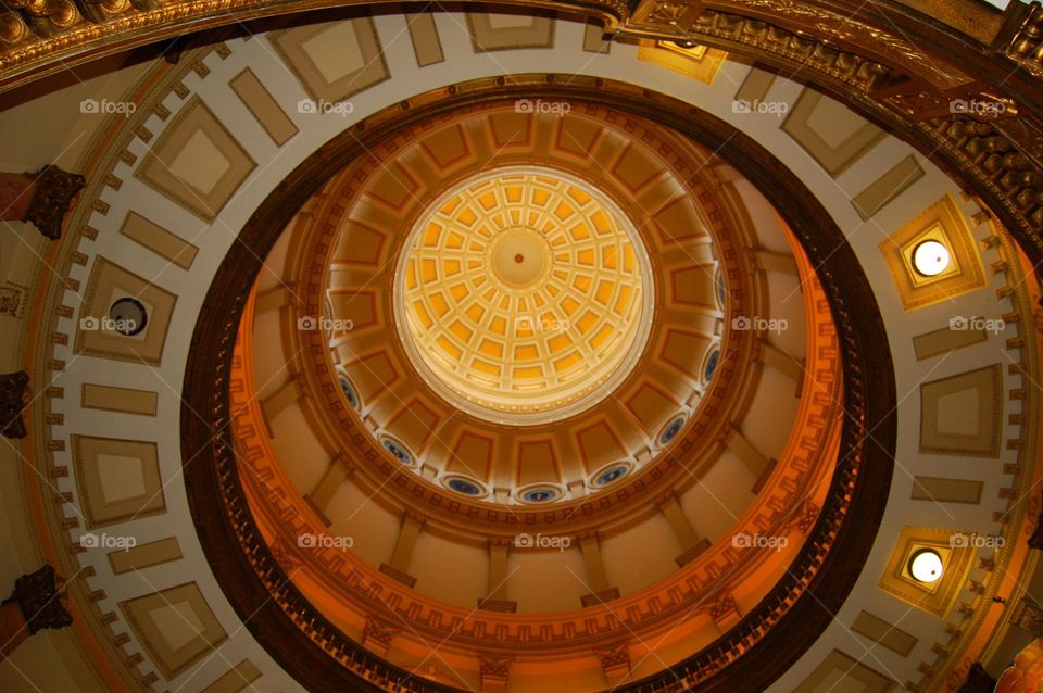 View of Denver capitol building dome from the inside 