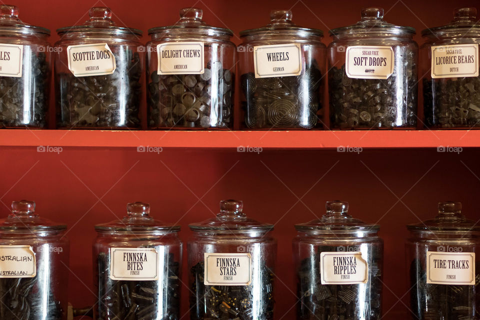 Variety of chocolates for sale in shop