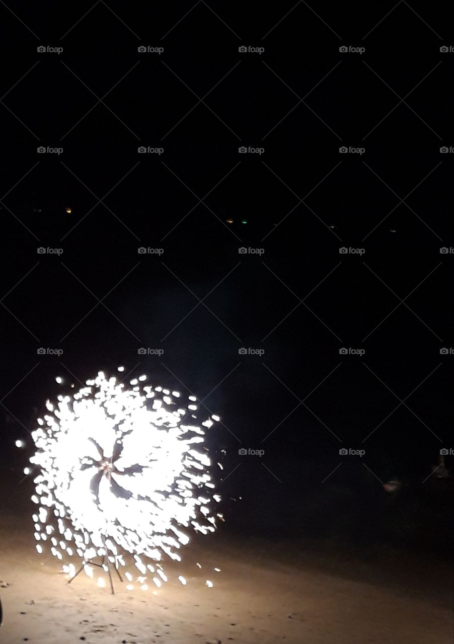 fireworks on the beach of Villerville