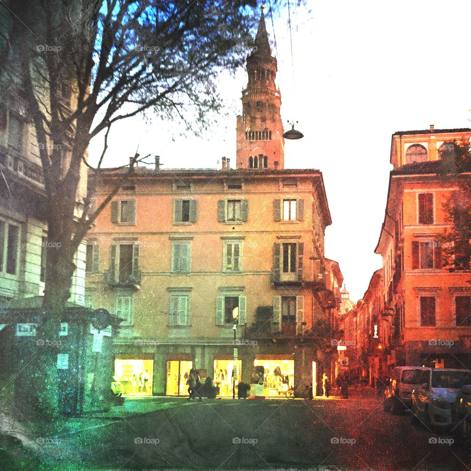 Cremona italian town street scene