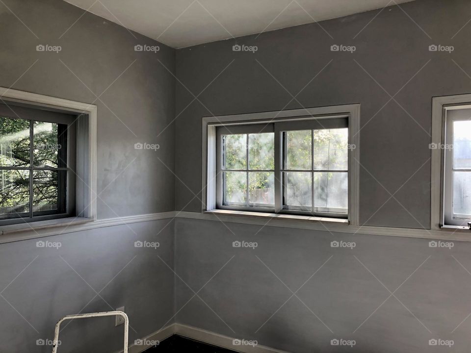 Walls that have been newly painted 