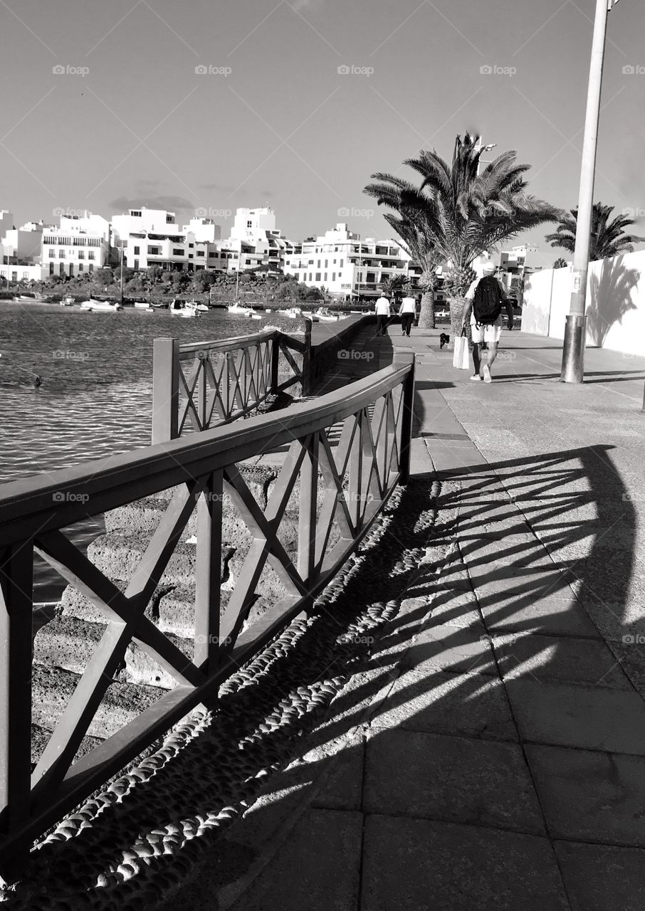 shadow of the sill on the street of the island of Lanzarote, Canarias