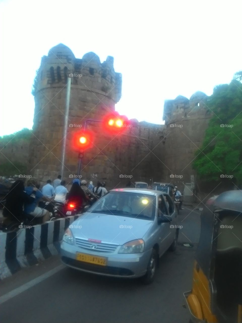 hustle and bustle exit from the Golconda fort