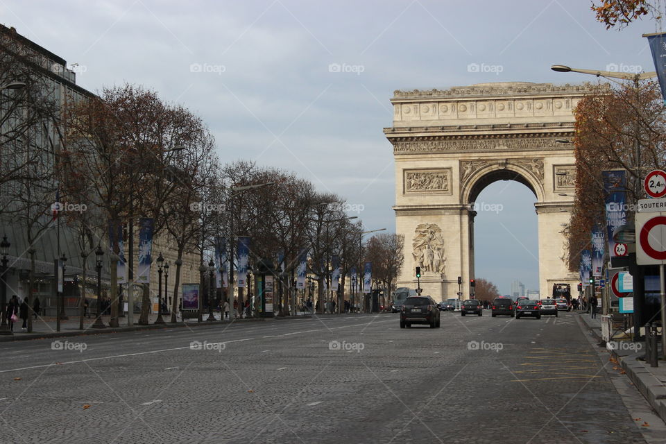 Marble arch in the champ elisee,Paris