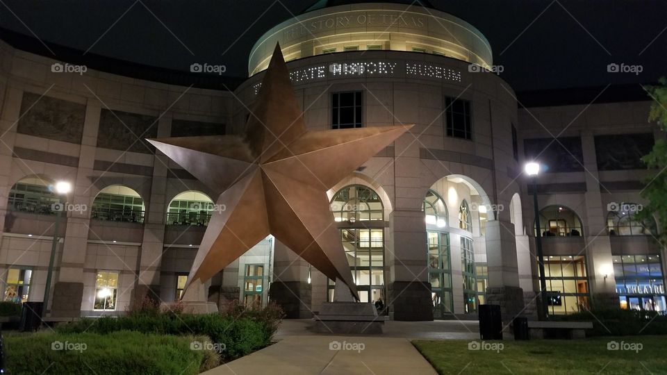 Bob Bullock Texas State History Museum at Night - Austin Star USA