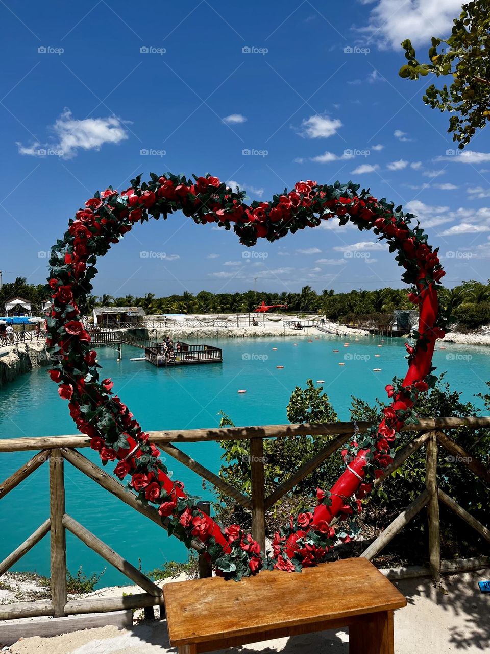 Decoration with heart-shaped flowers.