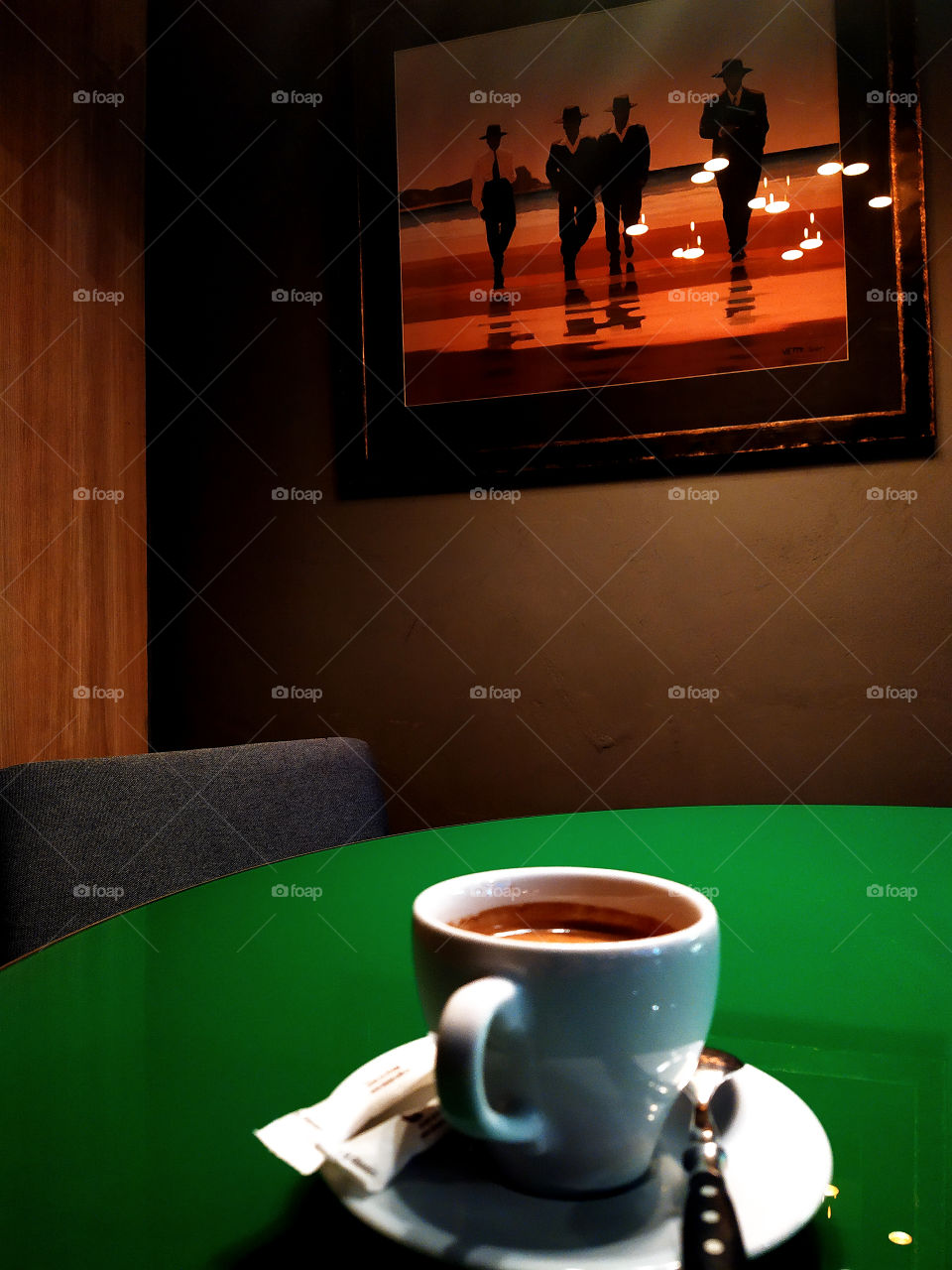 A cup of coffee in a quiet environment