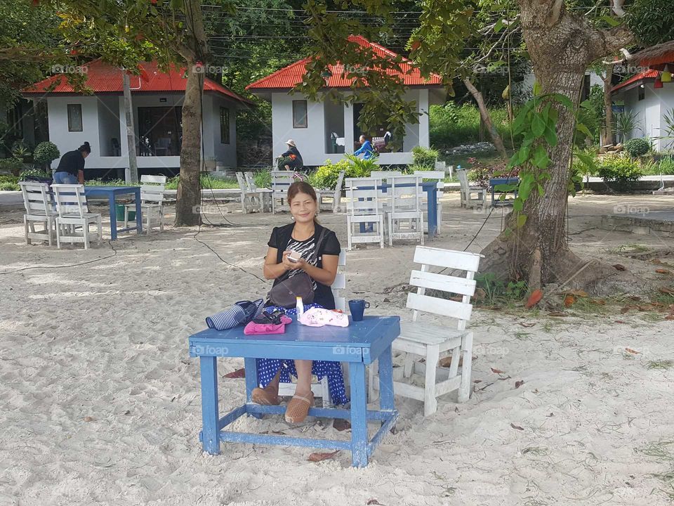 Breakfast on the beach at Koh Samet