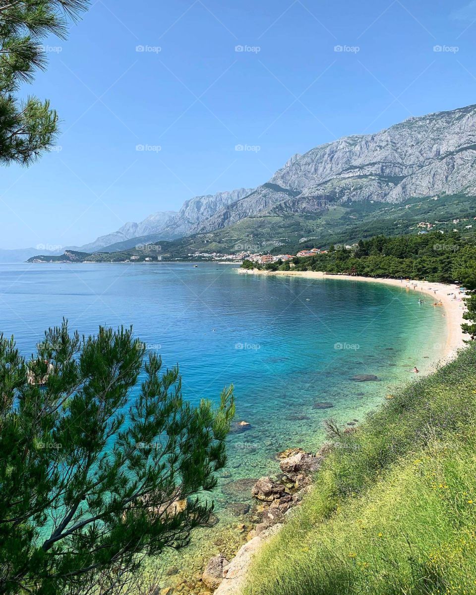 Podgora sunset beach from to Croatia