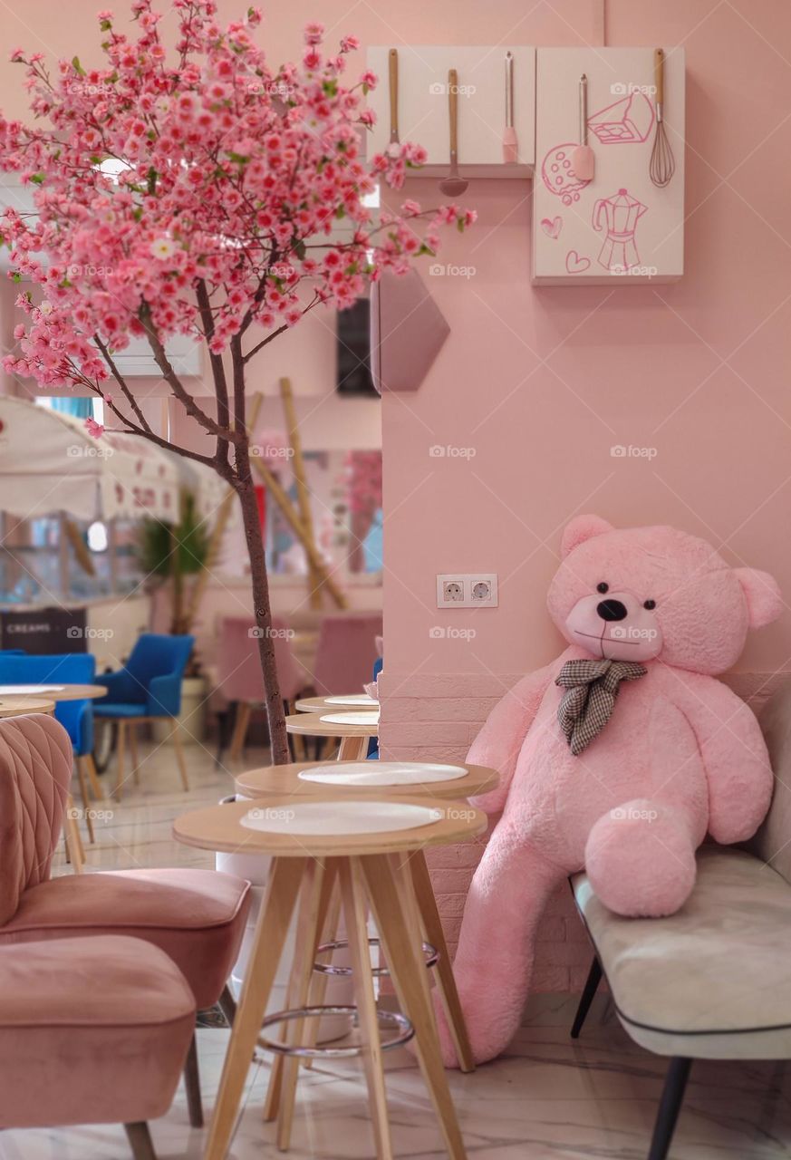 Happy pink bear