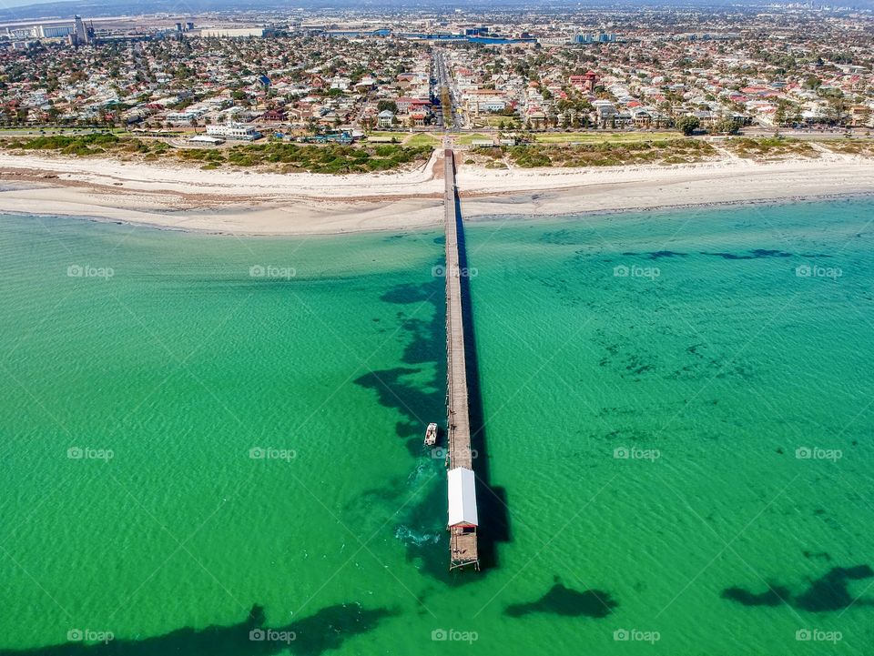 Largs Bay Jetty from the air