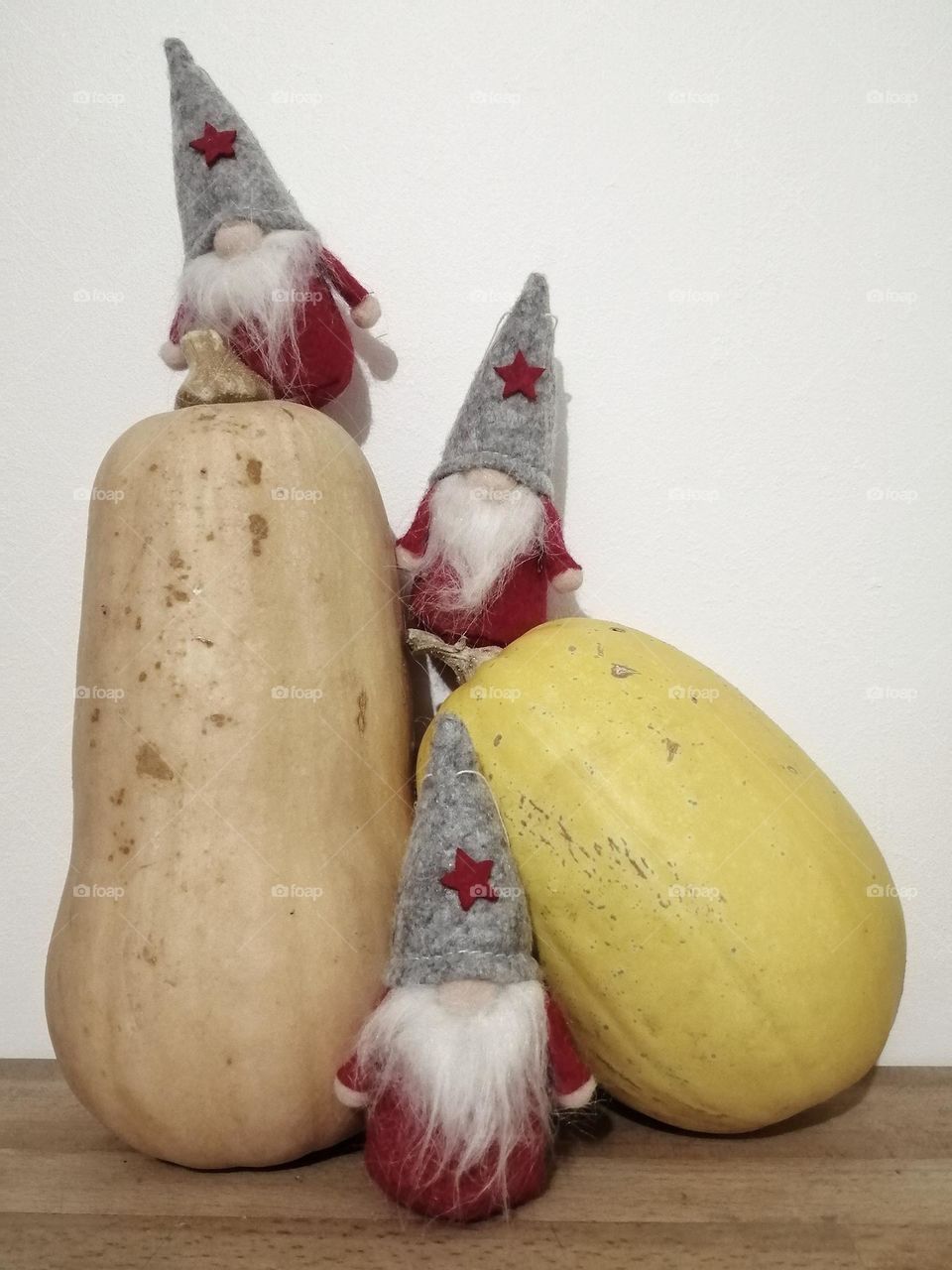 Santa Claus elves and butternut squashes