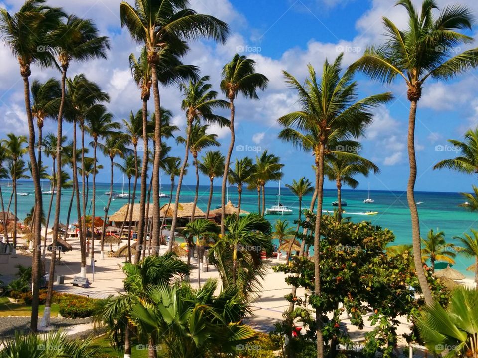 Beautiful resort on tropical beach