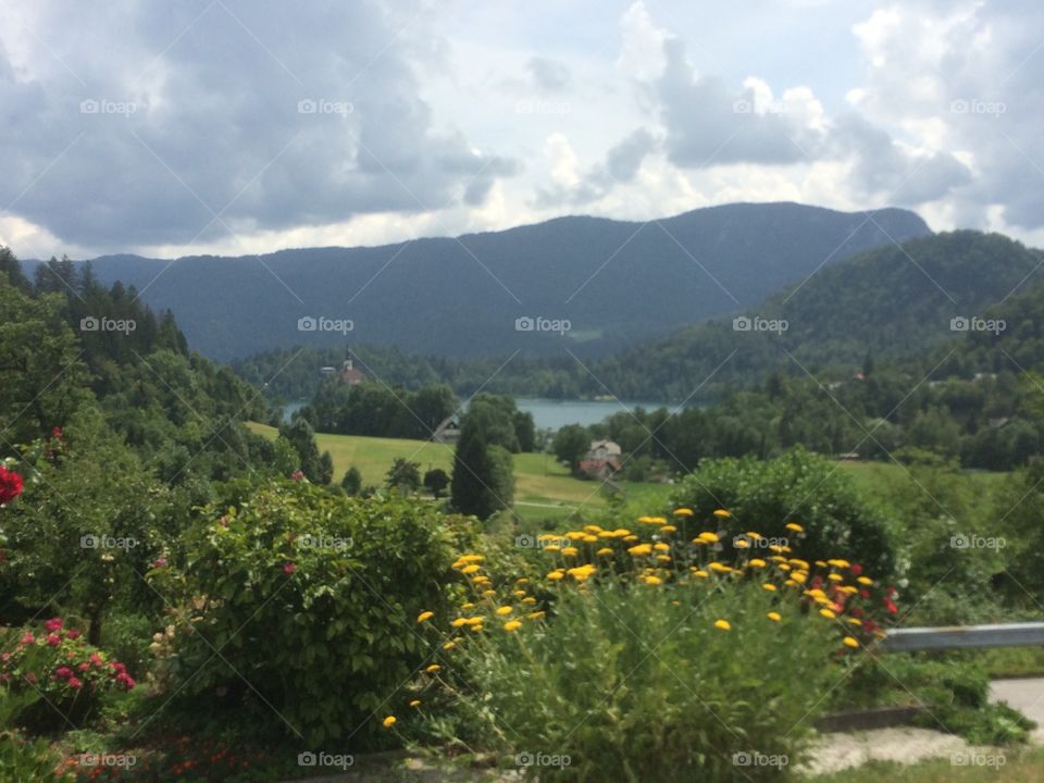 Over the hills overlooking Lake Bled, Slovenia 