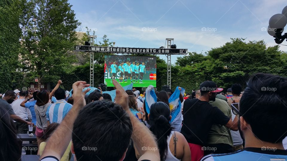 copa America final 2015. watching soccer match at studio square Astoria, NY