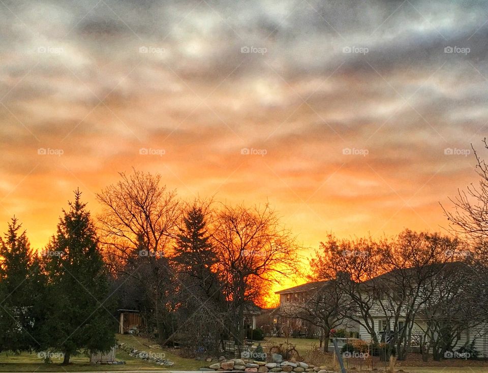 Dramatic sky during sunset