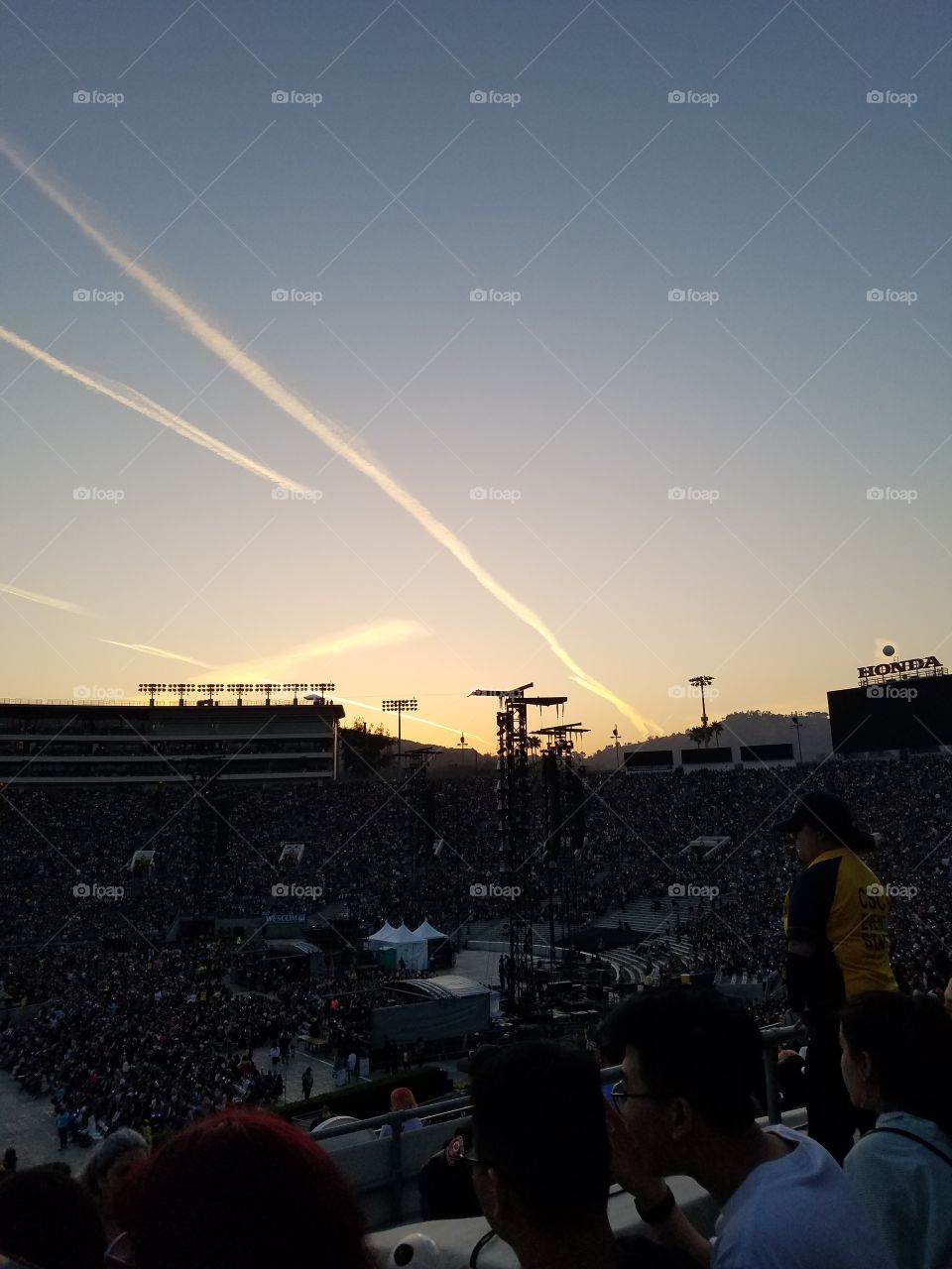 view of the RoseBowl May 4th for the BTS concert.