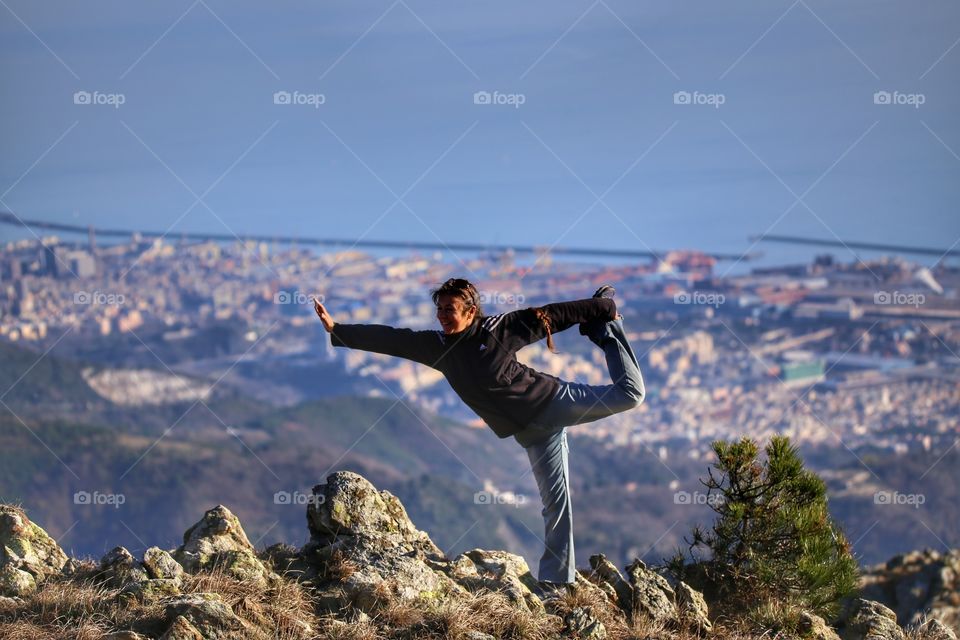 yoga in the mountain