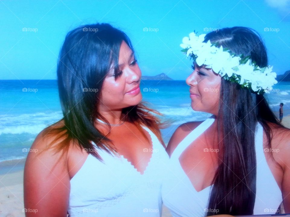 Beach Wedding. My family is originally from Hawaii and we returned just for her wedding