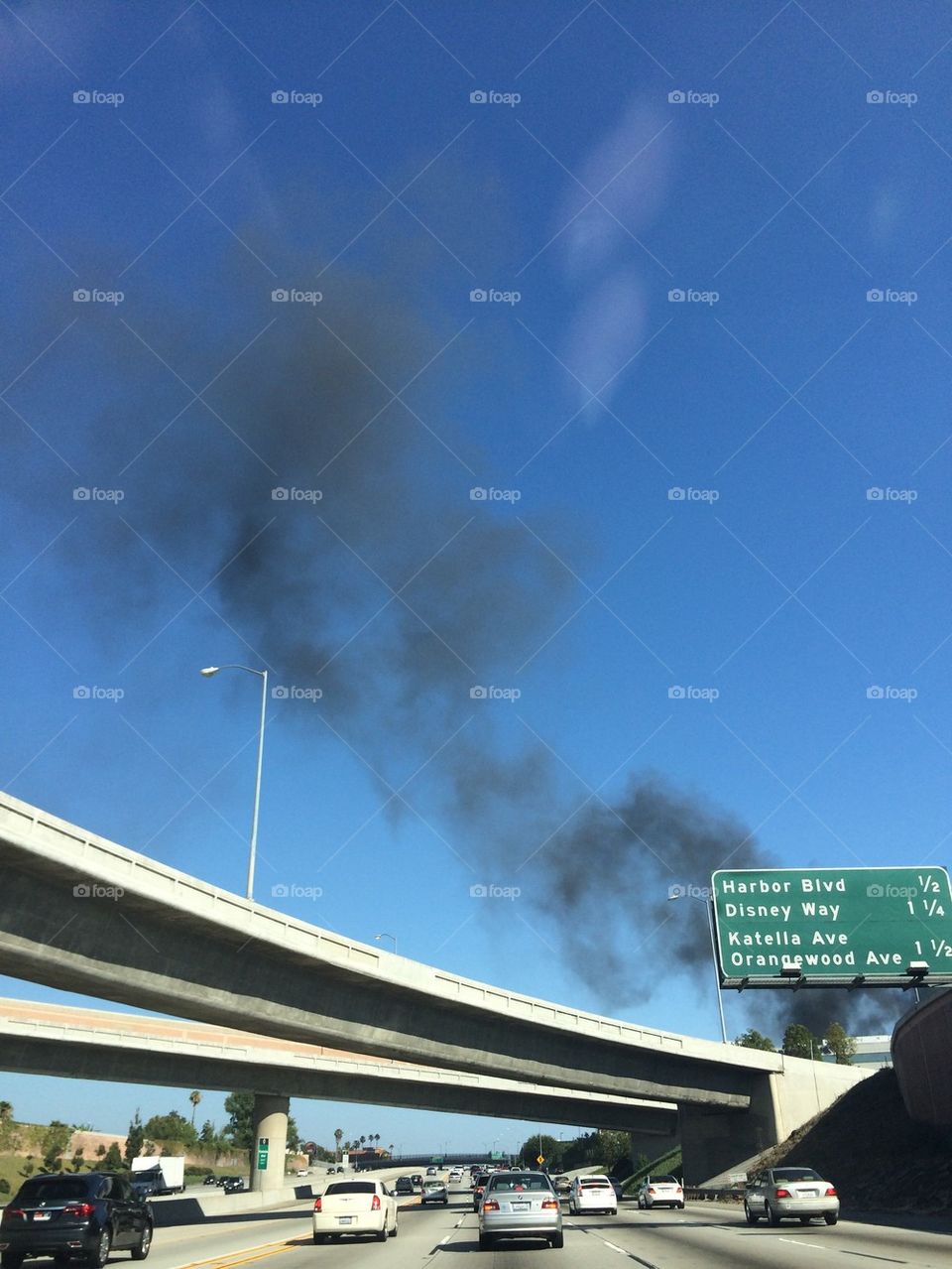 fire on the freeway