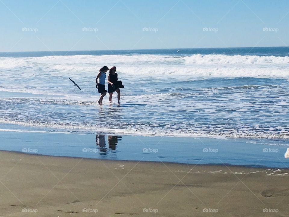 Walking on the beach 