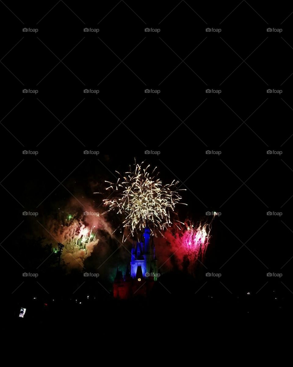 Fireworks at the Magic Kingdom in Orlando Florida