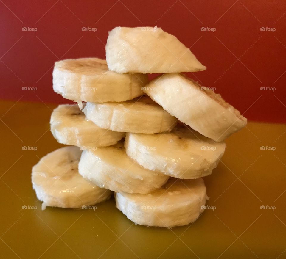 Tower of banana slices