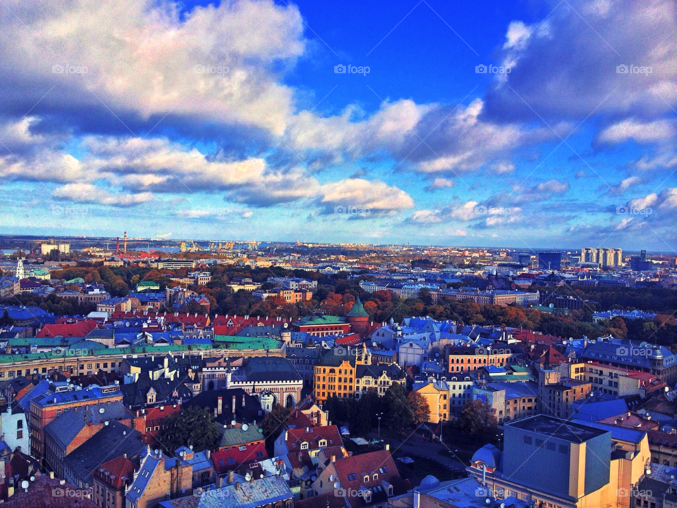 riga landscape sky city by penguincody