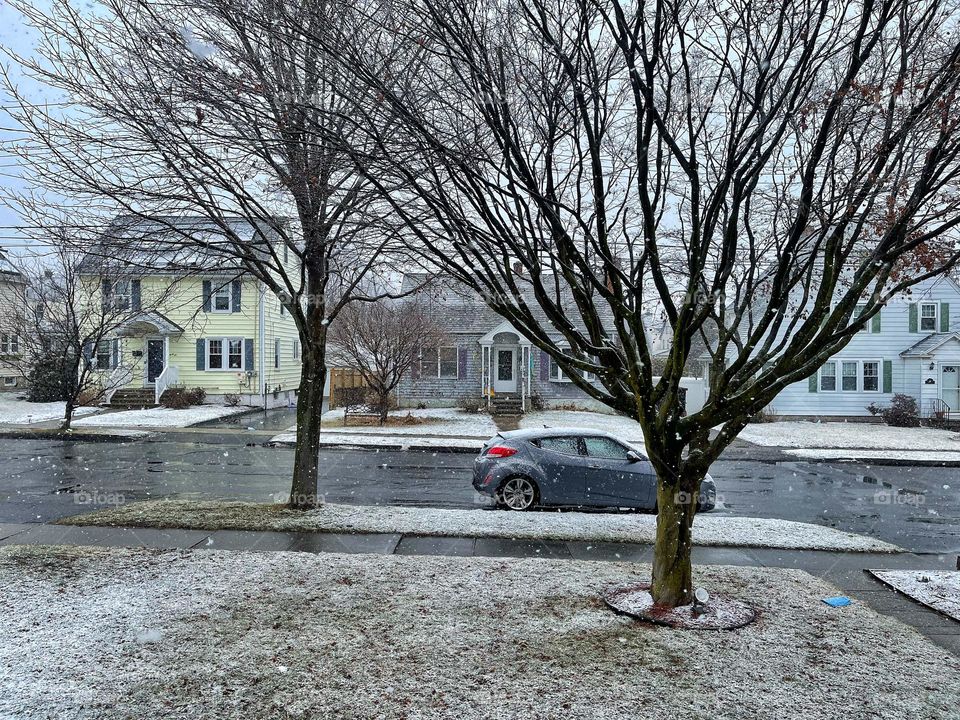 Snowing again in Connecticut, New England… 