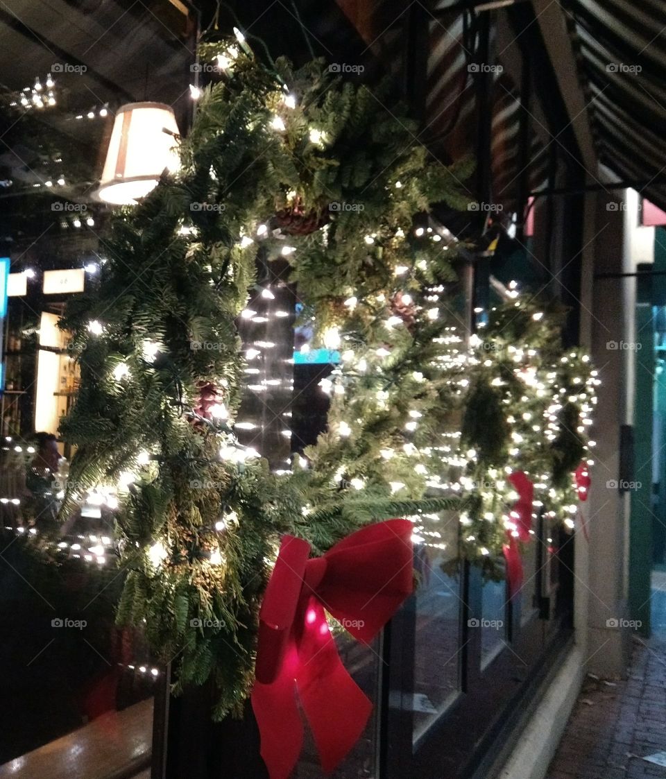 wreaths along Mass Ave
