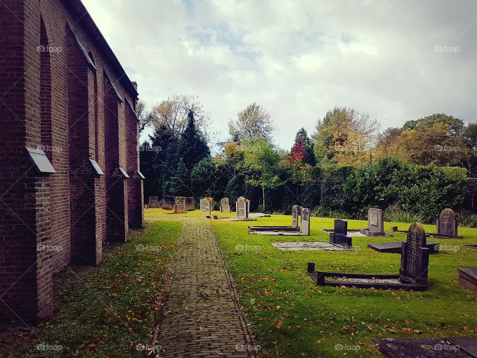 Small cemetery behind church