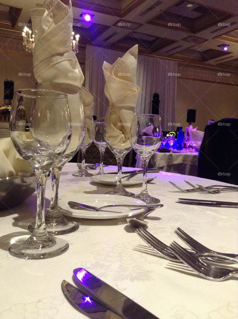 Beautiful banquet table set up for the exquisite time spending with family and friends 