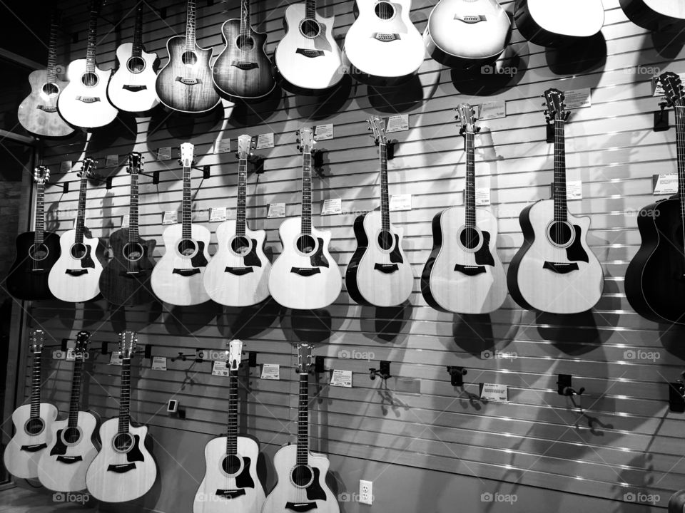 Awaiting to be strung... Taylor Acoustic Guitars at Sweetwater, Fort Wayne, IN