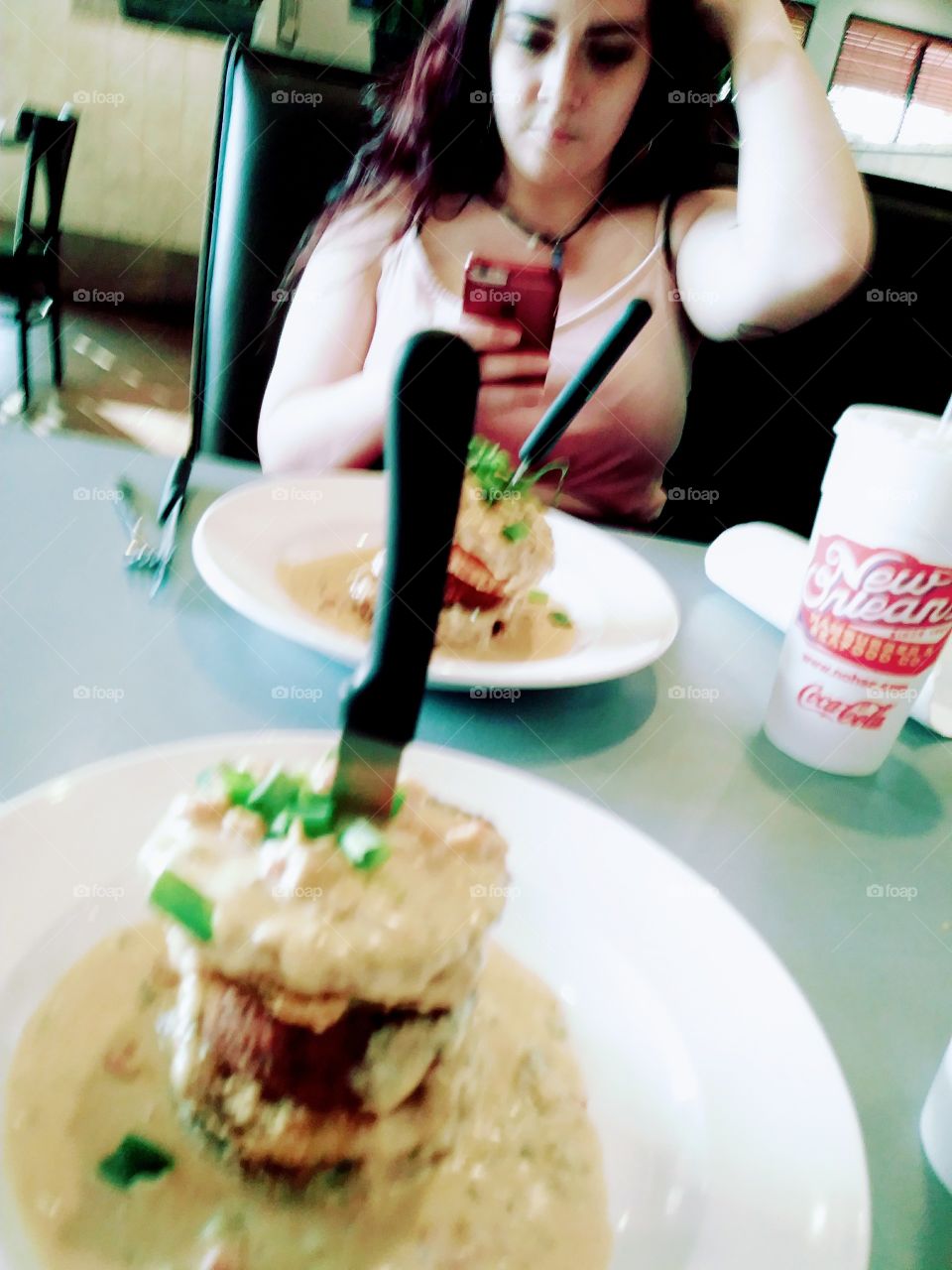 Crab & Eggplant with Crawfish Cream Sauce