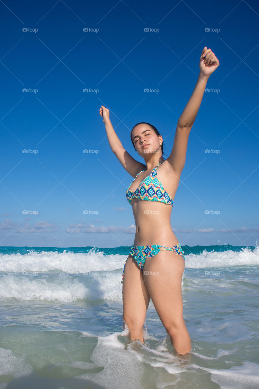 Beautiful girl in beach 