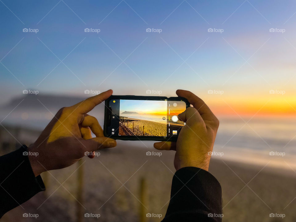 Beach sunset through the lense  