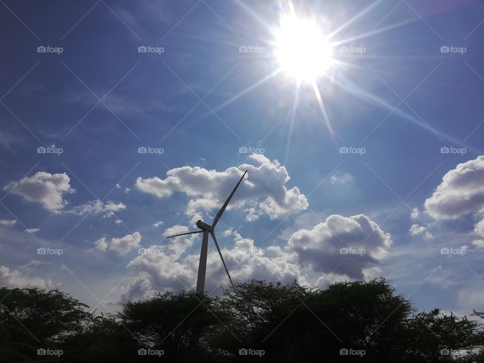 the noon time the sun is reflecting