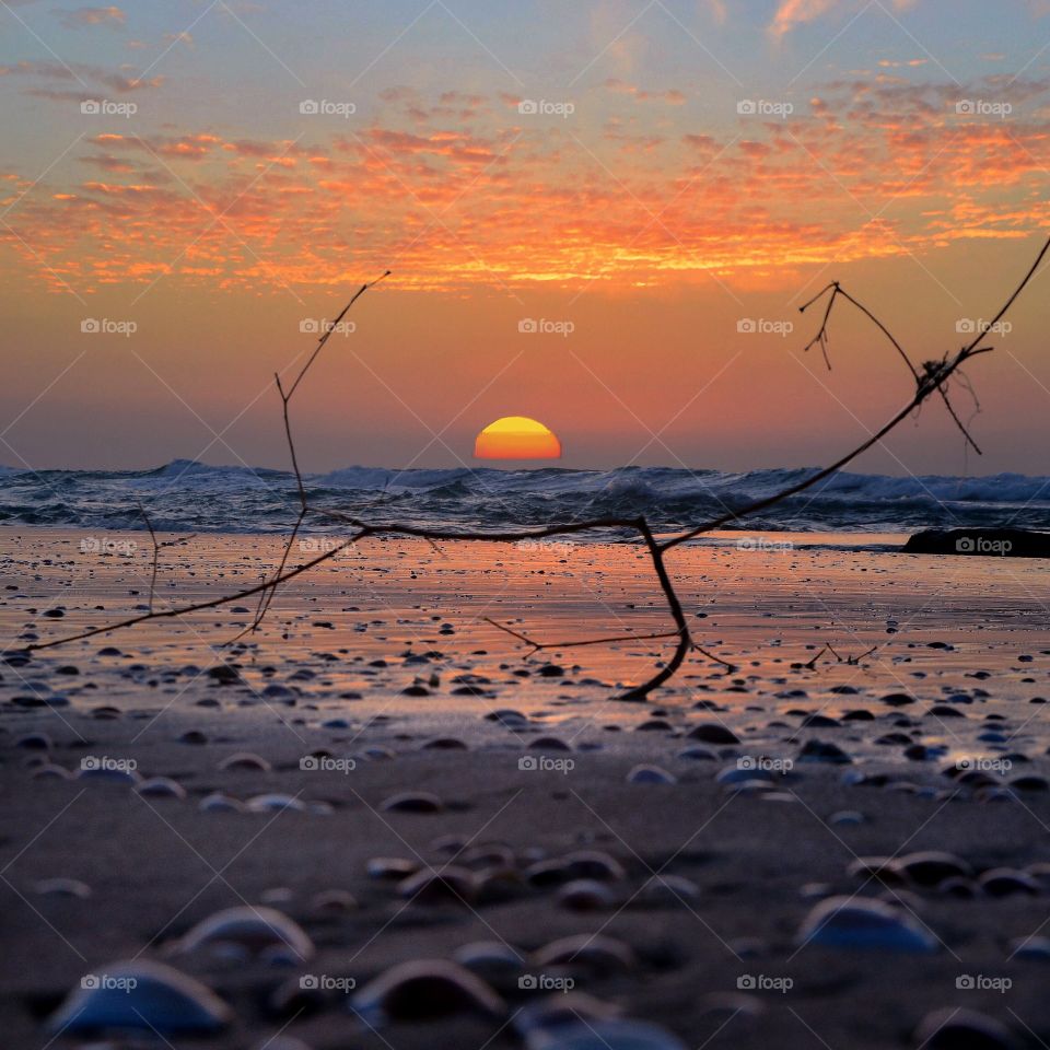 Beach, Sunset, Sand, Sea, Ocean