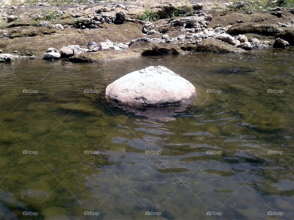 Water, No Person, River, Rock, Nature
