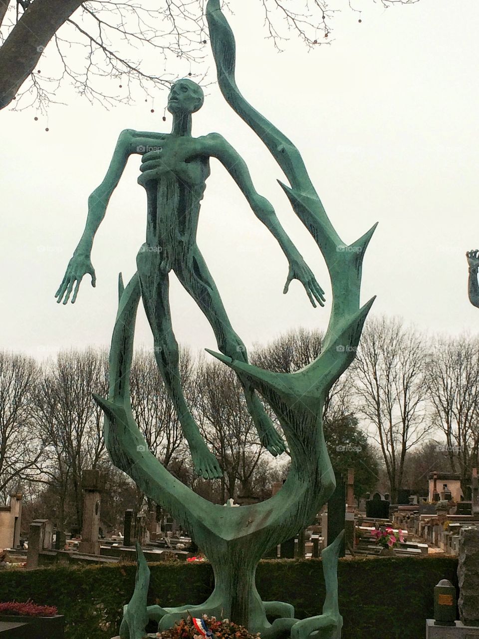 Auschwitz holocaust memorial in Père Lachaise cemetery 