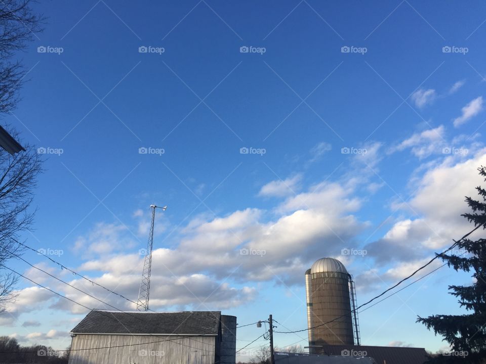 Blue sky’s over the farm
