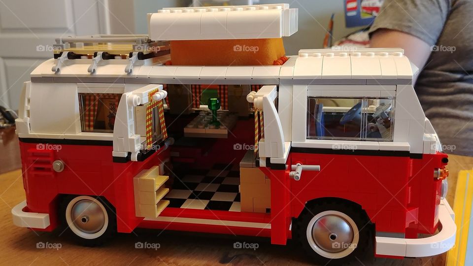 Red Lego Creator Series Volkswagen Bus