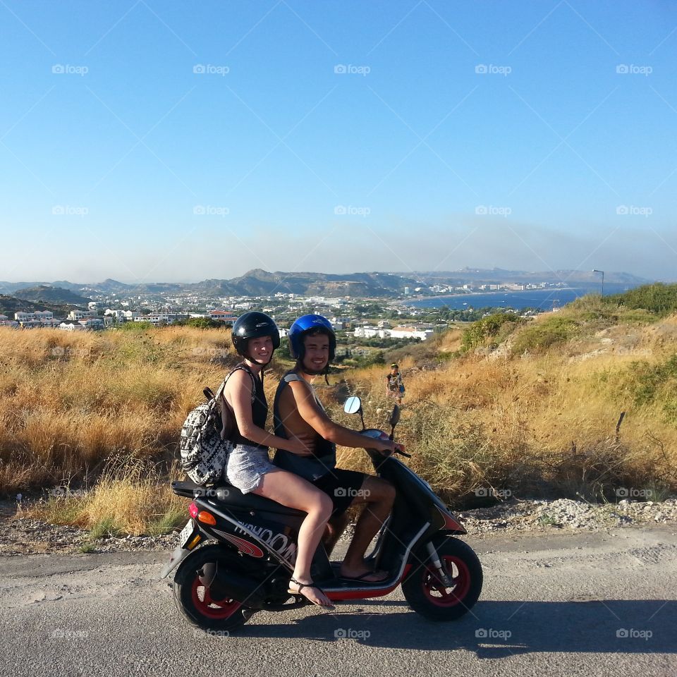 moped-cruising thru Rhodes. I rented a moped with my girlfriend and we drove around the island
