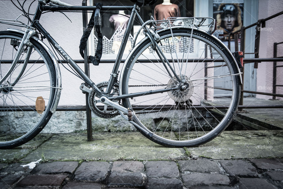 bicycle on the street. Tuebingen in Germany