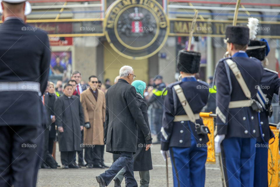 Halimah Yacob And Mohamed Abdullah Alhabshee At The Dam Square Amsterdam The Netherlands 21-11-2018