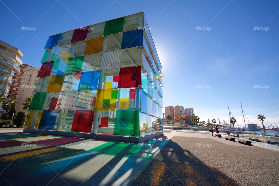 Playing with light and colors at the Pompidou center in Malaga, Spain 🇪🇸 