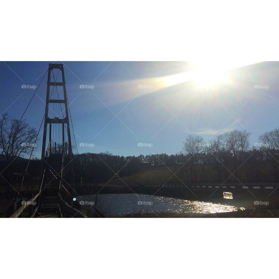 The Woodstock swinging bridge, Virginia 