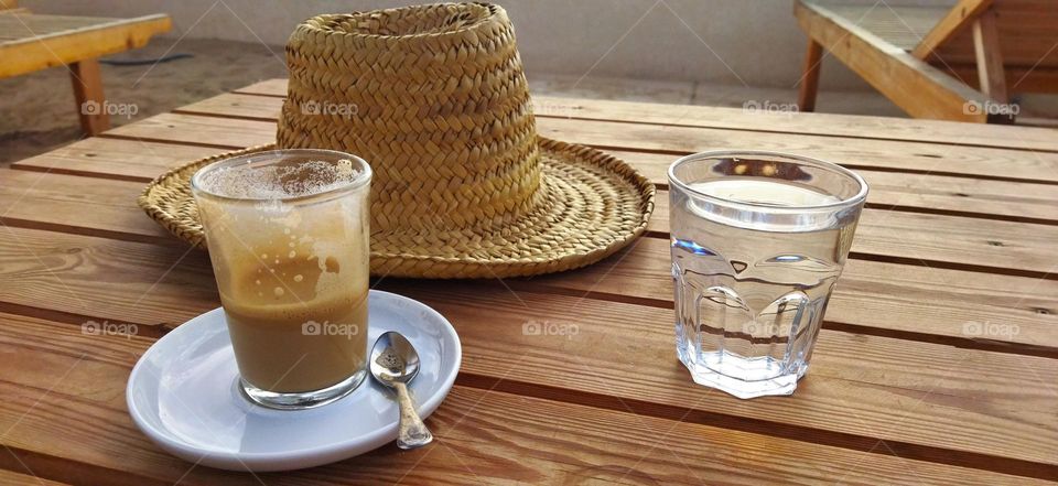 delicious coffee on table.