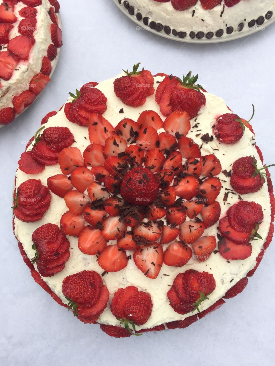 Close-up of strawberry cake