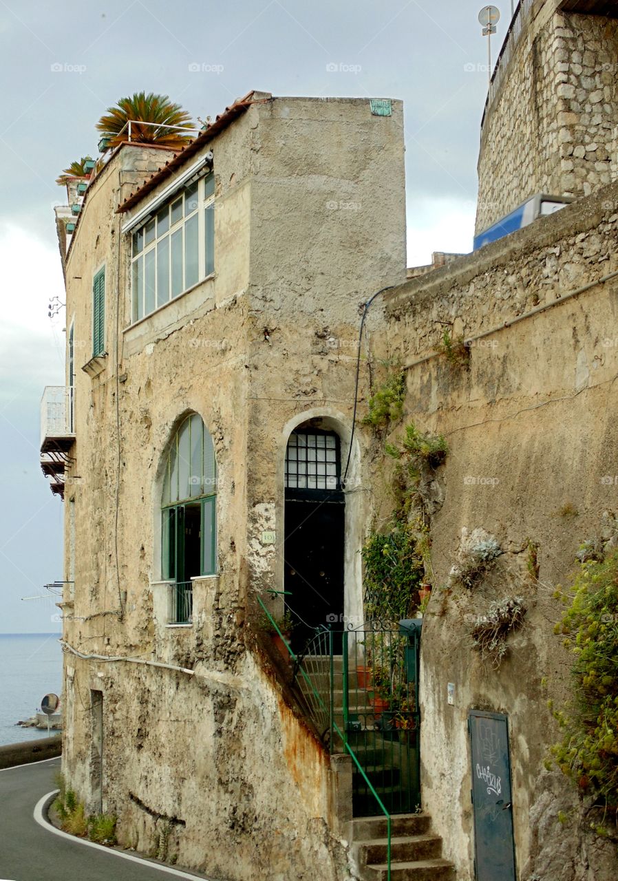 Old italian house close to the coastal road, Amalfi Coast, Italy
